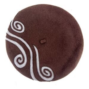 Petra Barahona brown wool beret fabric-lined (one size)